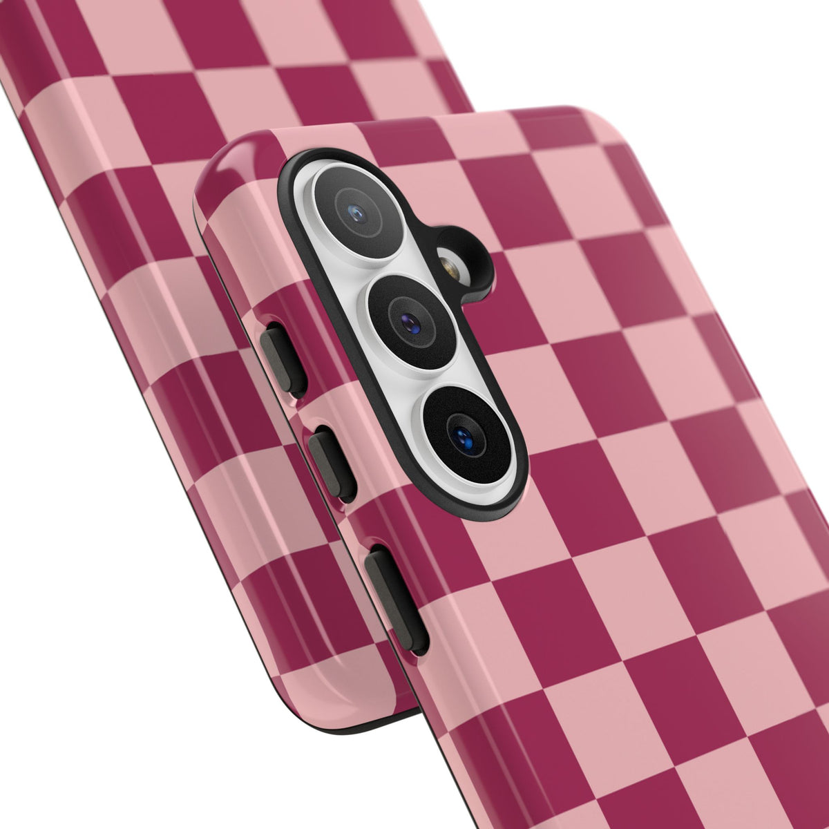 Pink Checked Pattern Phone Case - Pink Phone Case