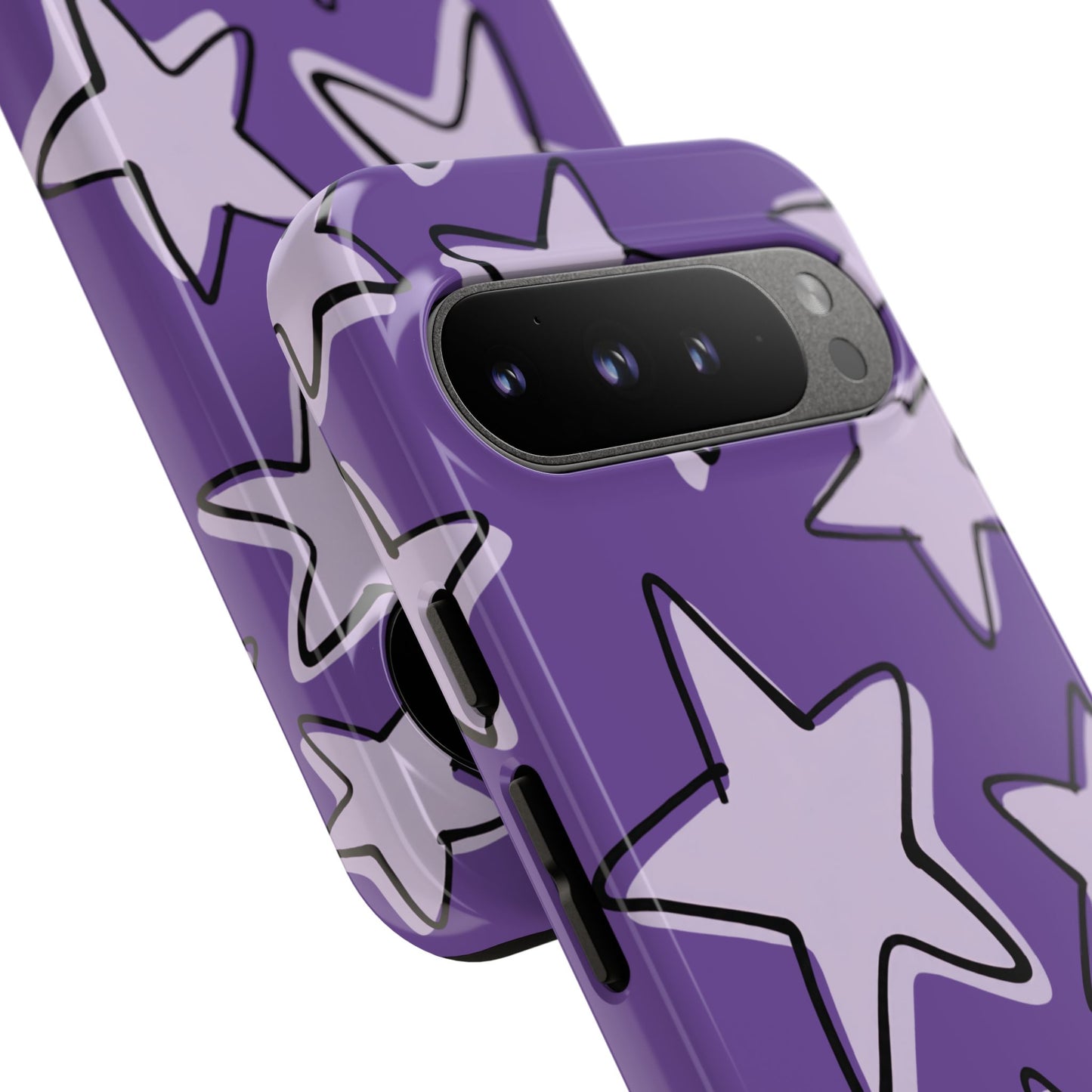 Violet Purple Doodle Star Phone Case