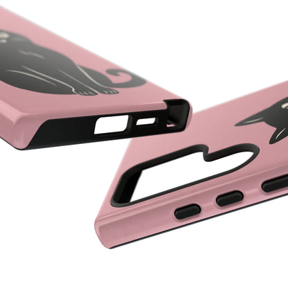 Minimalist Blush Pink & Black Cat Phone Case