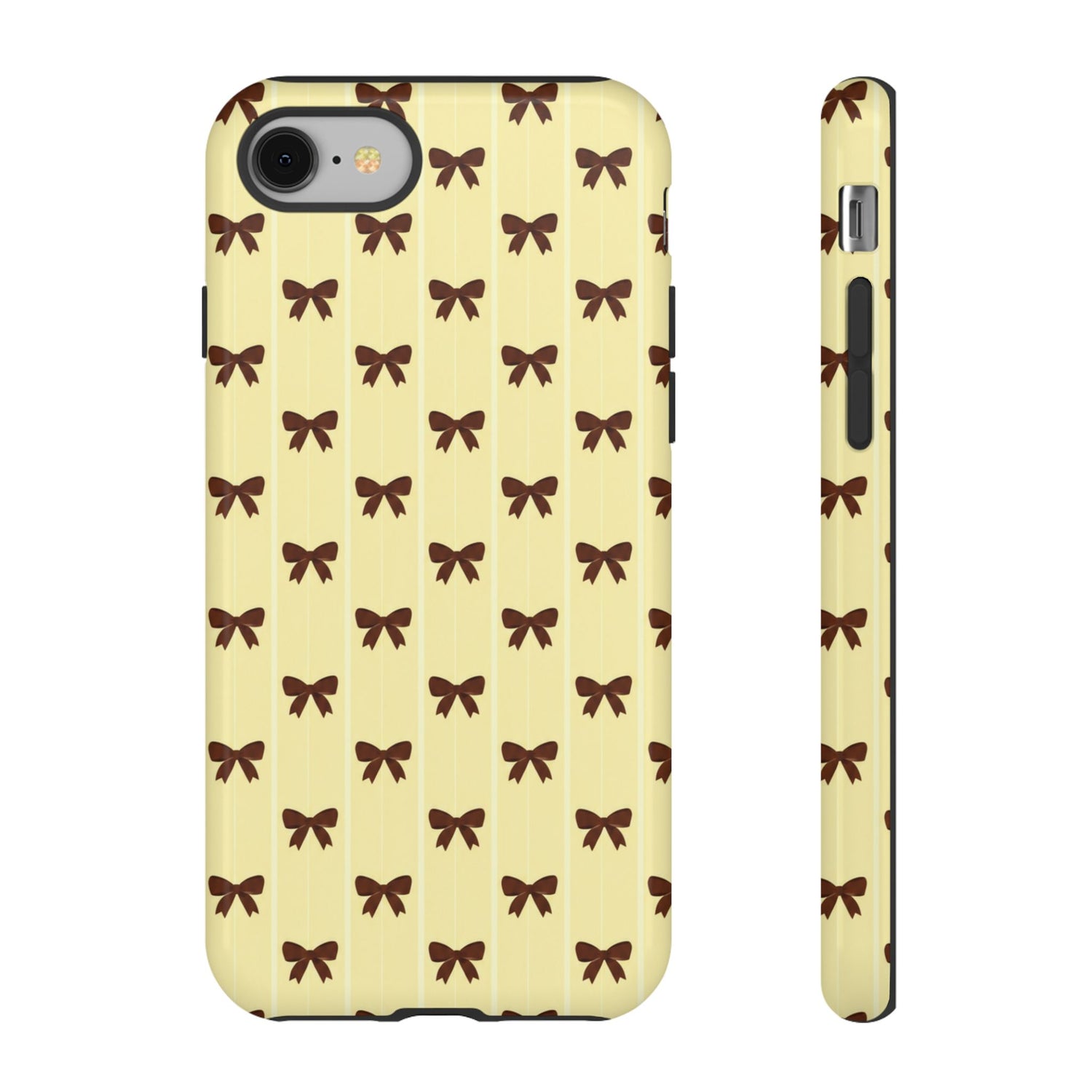Retro Chocolate Brown Bow Pattern Phone Case