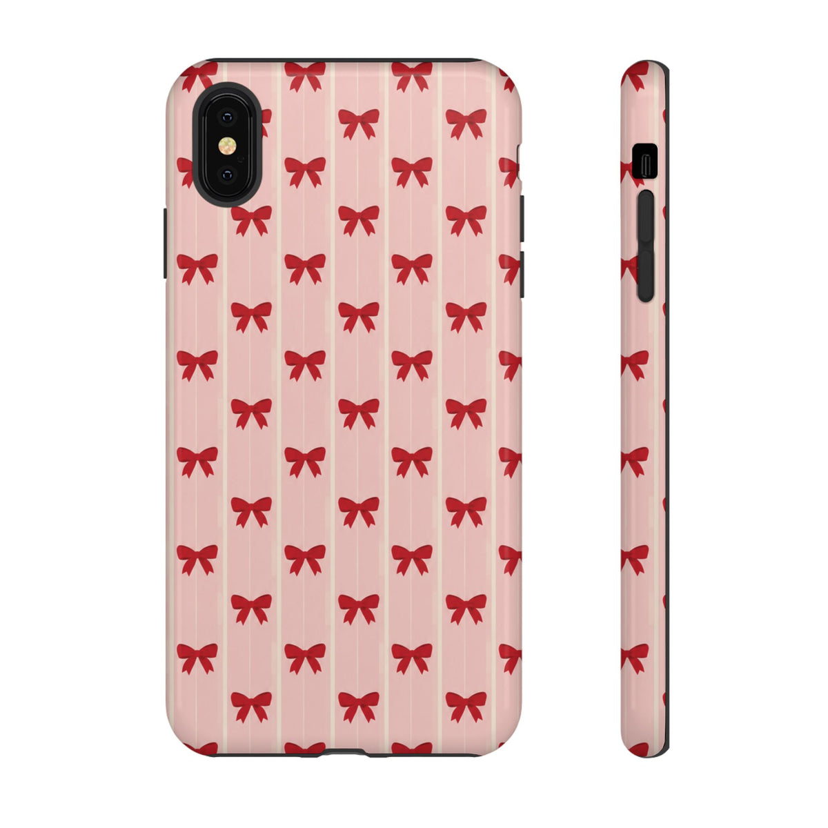 Retro Cherry Red Bow Pattern Phone Case