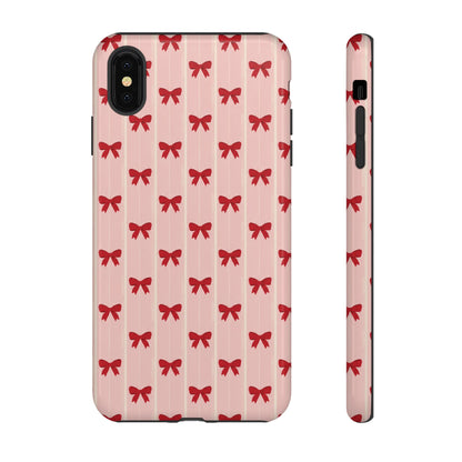 Retro Cherry Red Bow Pattern Phone Case