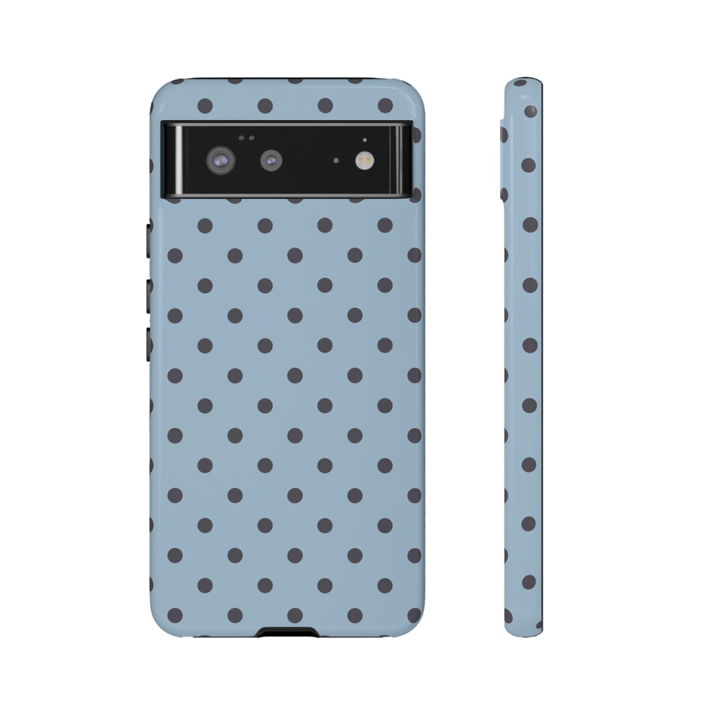 Light Blue with Dark Blue Dot Pattern Phone Case