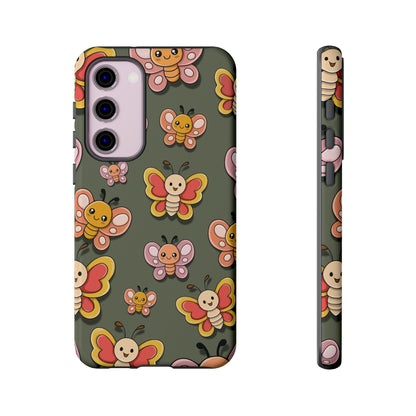 Samsung Galaxy S23 Plus / Glossy Phone Case - Green Butterfly Sticker Design Phone Case
