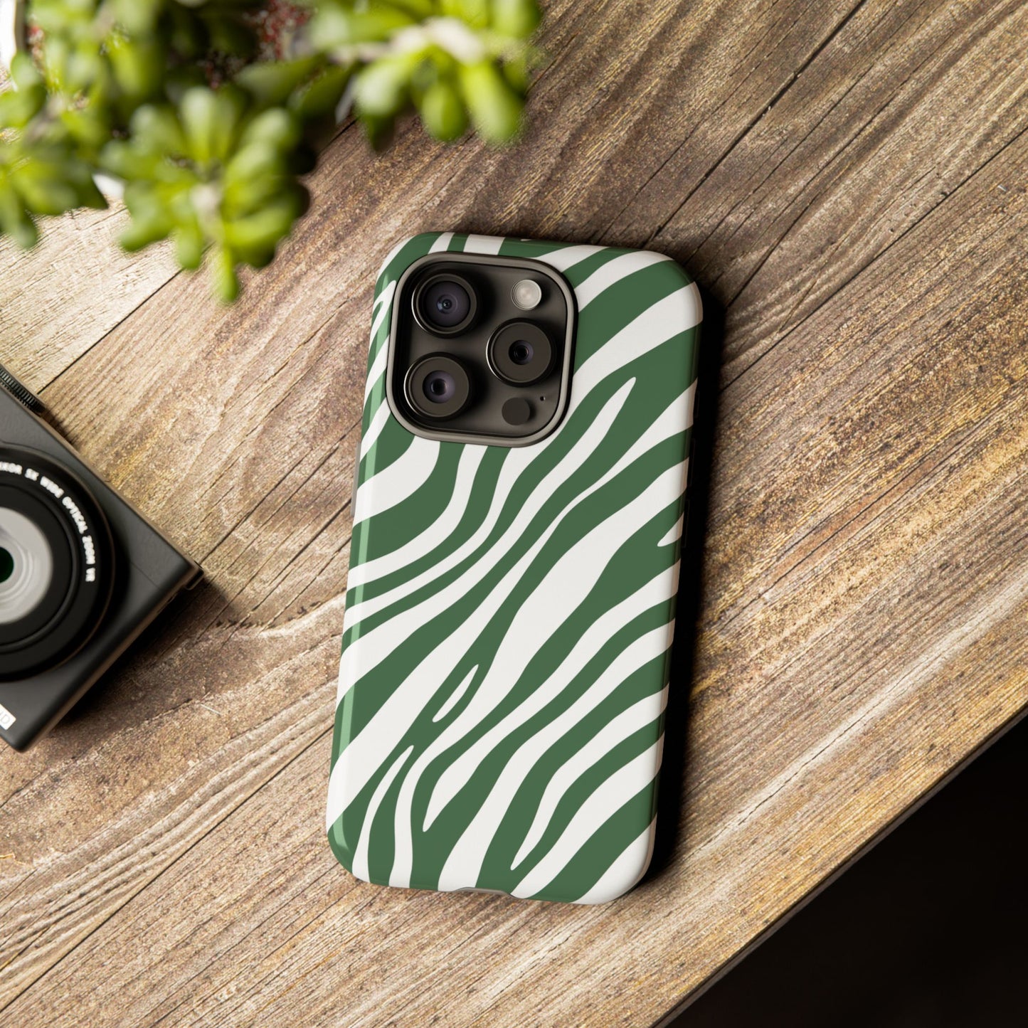 Modern Sage Zebra Print Phone Case