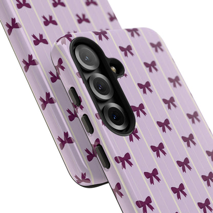 Retro Plum Purple Bow Pattern Phone Case