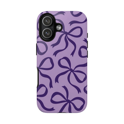 Bold Lilac and Deep Purple Bow Pattern Phone Case