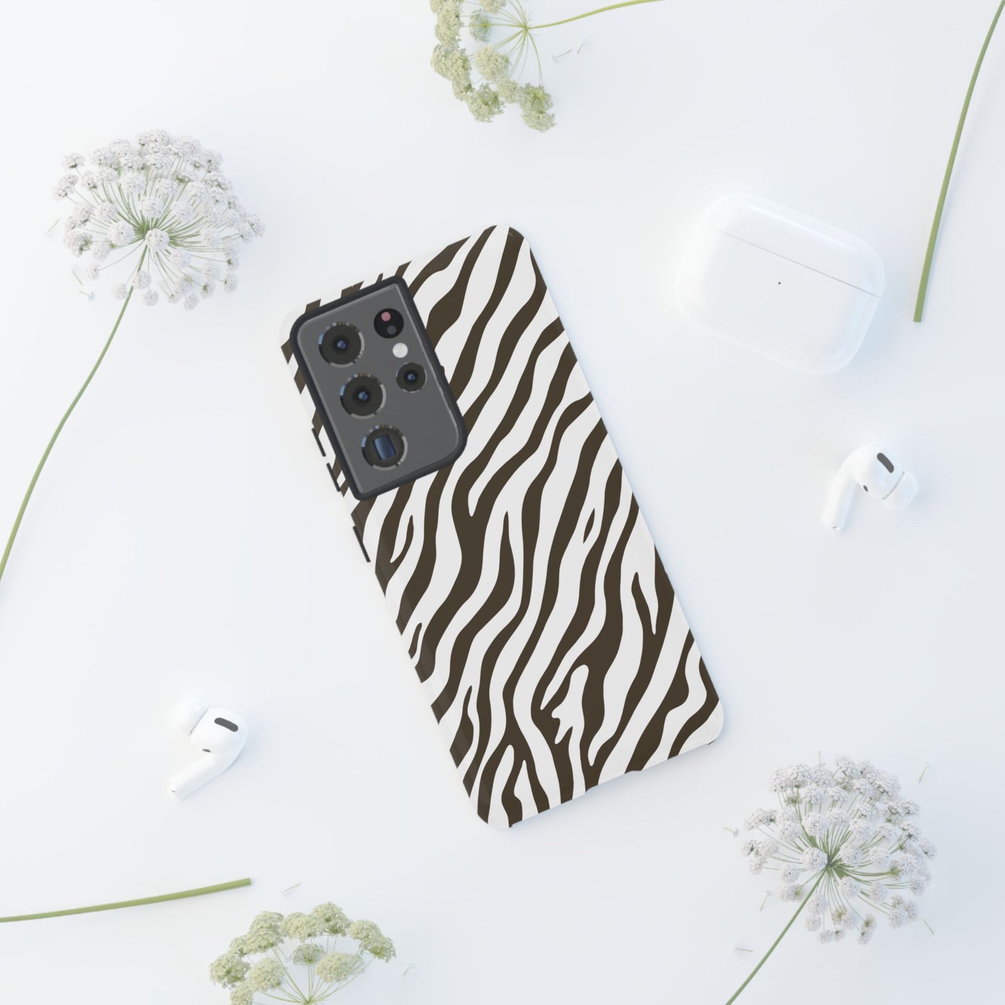 Stylish Mocha Zebra Print Phone Case