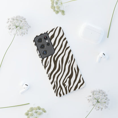 Stylish Mocha Zebra Print Phone Case