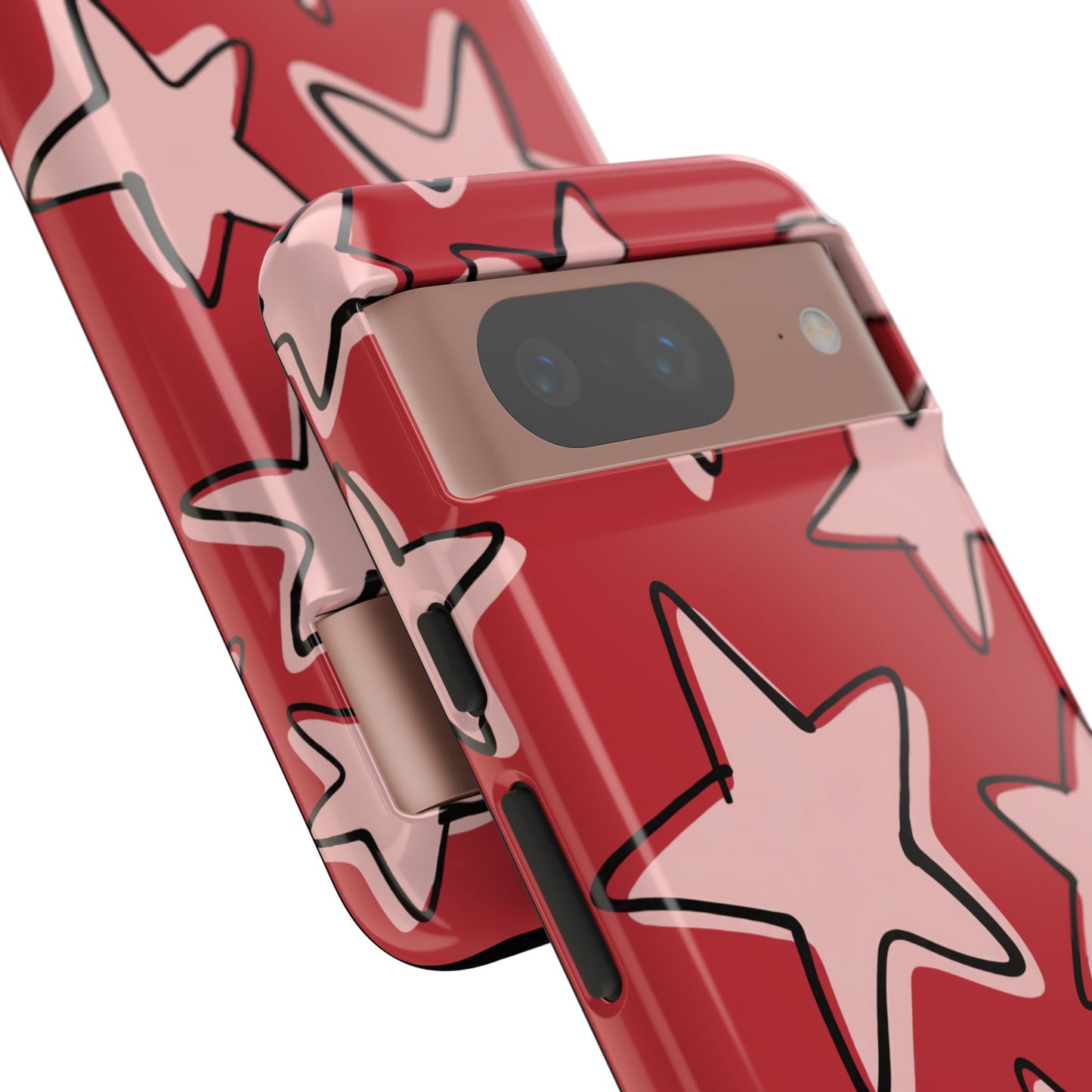Cherry Red Doodle Star Phone Case