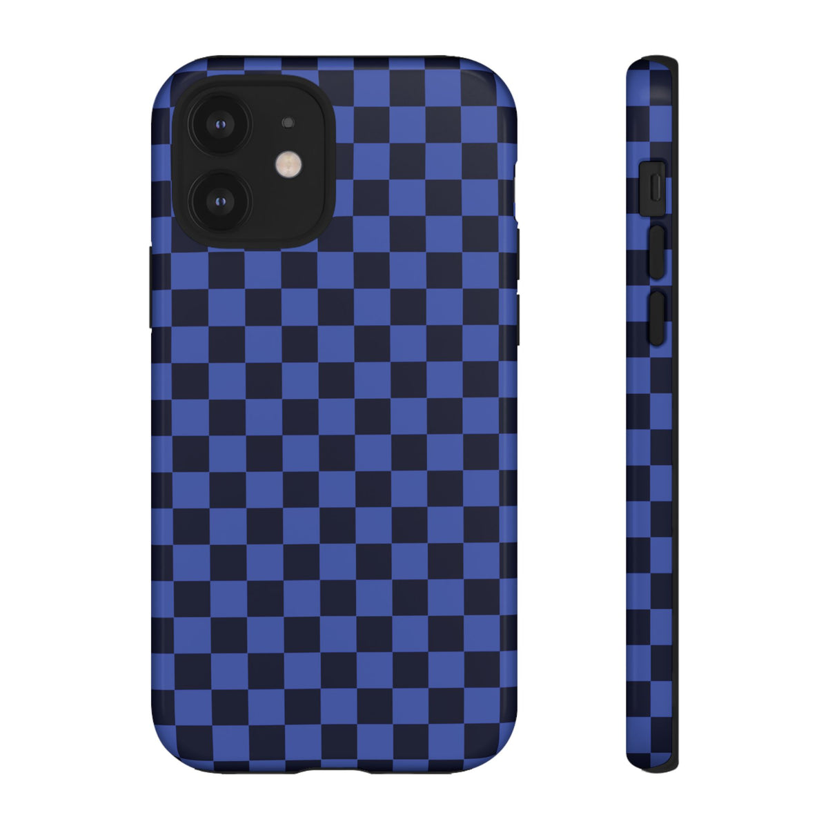 Bold Blue Small Checked Pattern Phone Case - Blue Phone Case - iPhone 12 / Glossy