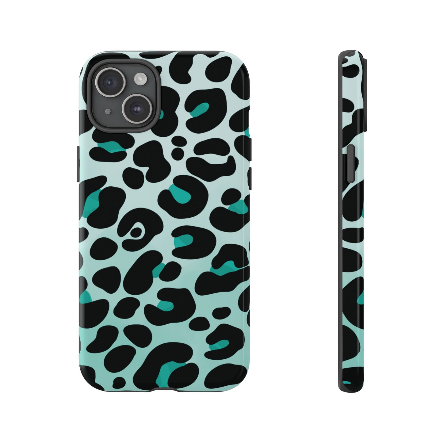 Cool Aqua Leopard Print Phone Case