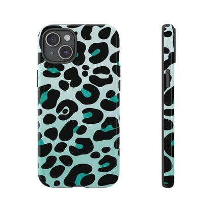 Cool Aqua Leopard Print Phone Case