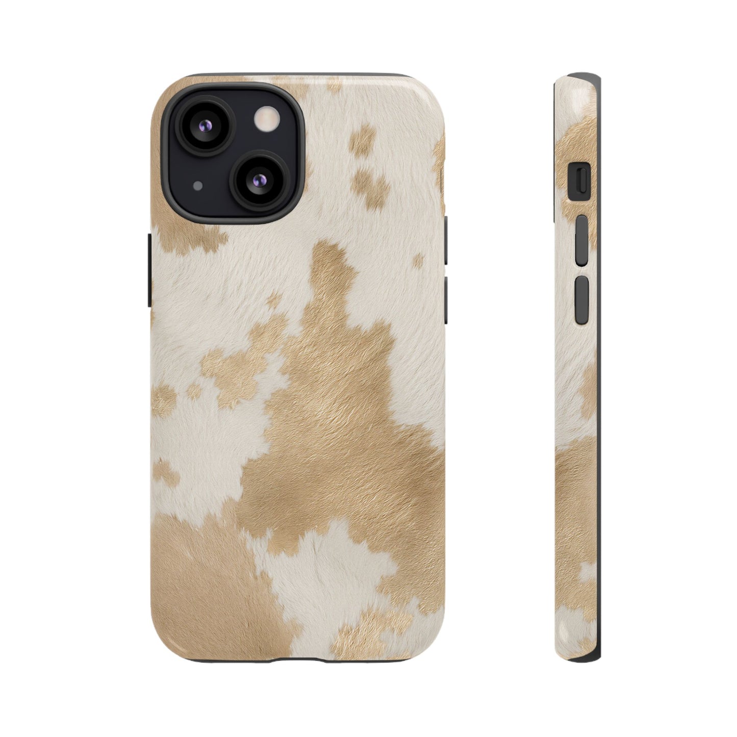 Elegant Champagne Cow Print Phone Case