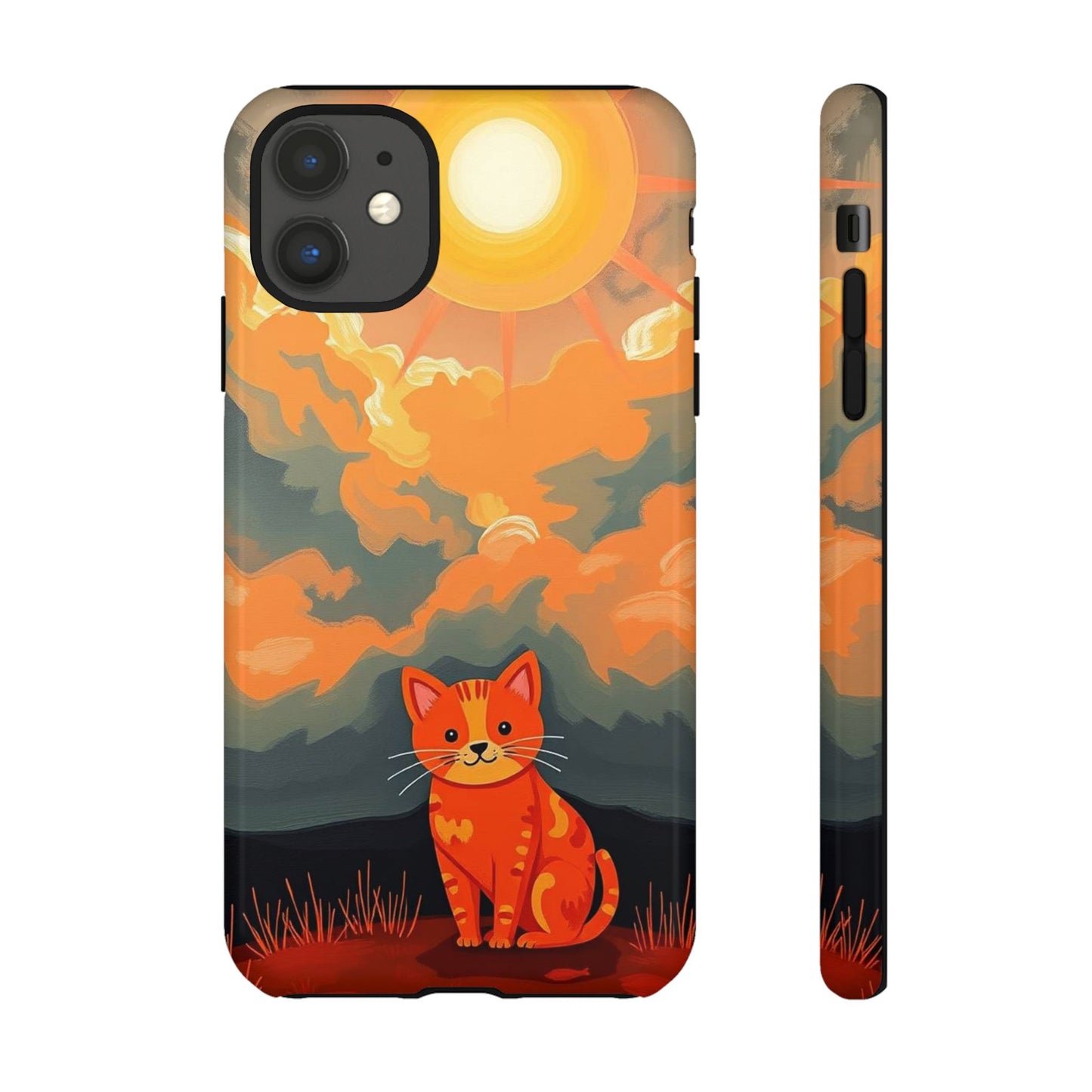 iPhone 11 / Glossy Phone Case - Acrylic Painting Style Cat Design Phone Case