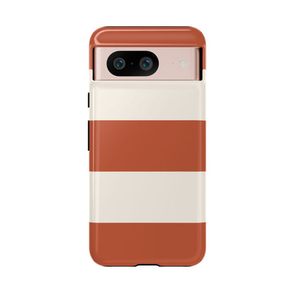 Google Pixel 8 / Glossy Phone Case - Terracotta Horizontal Stripe Pattern Phone Case