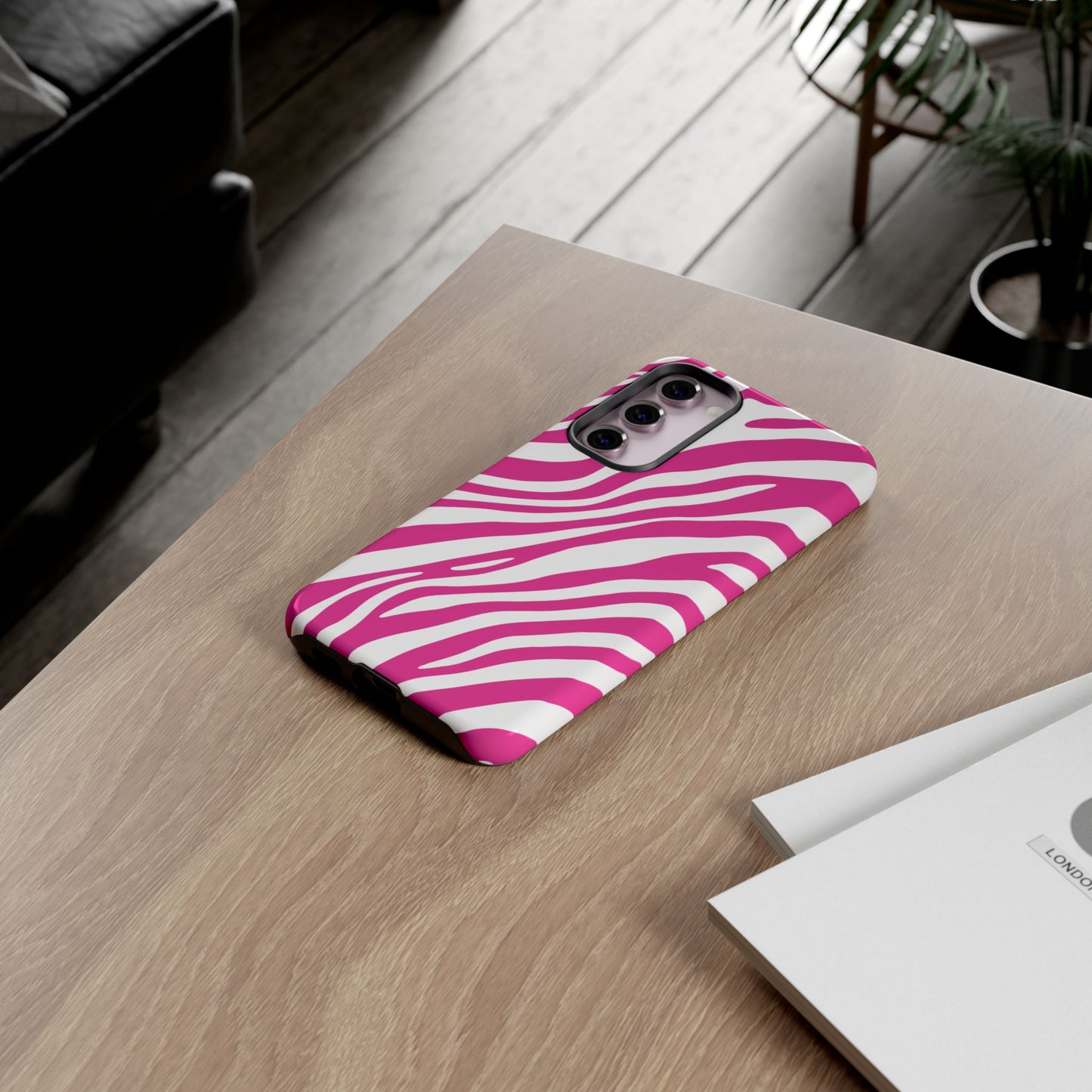 Modern Hot Pink Zebra Print Phone Case