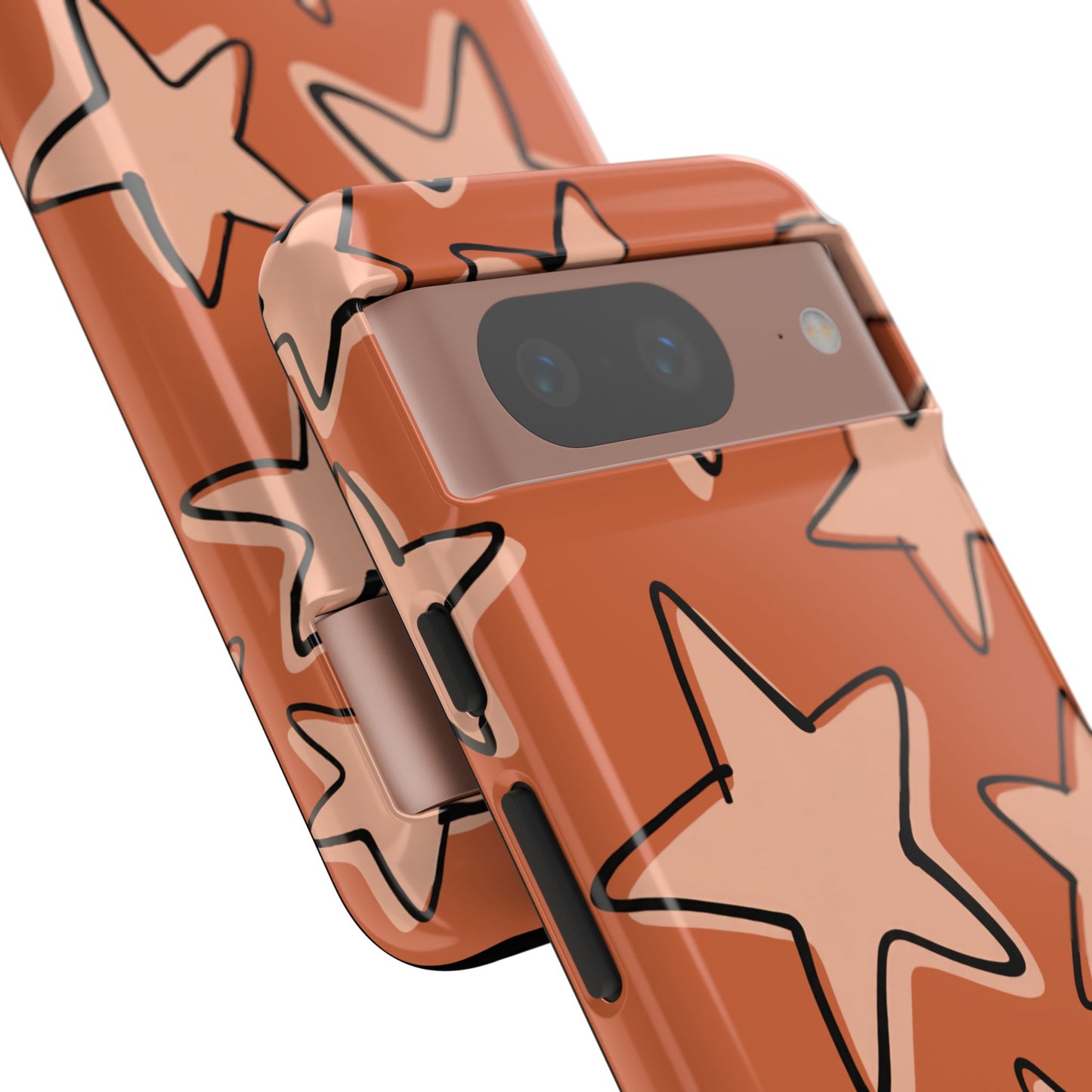 Burnt Orange Doodle Star Phone Case