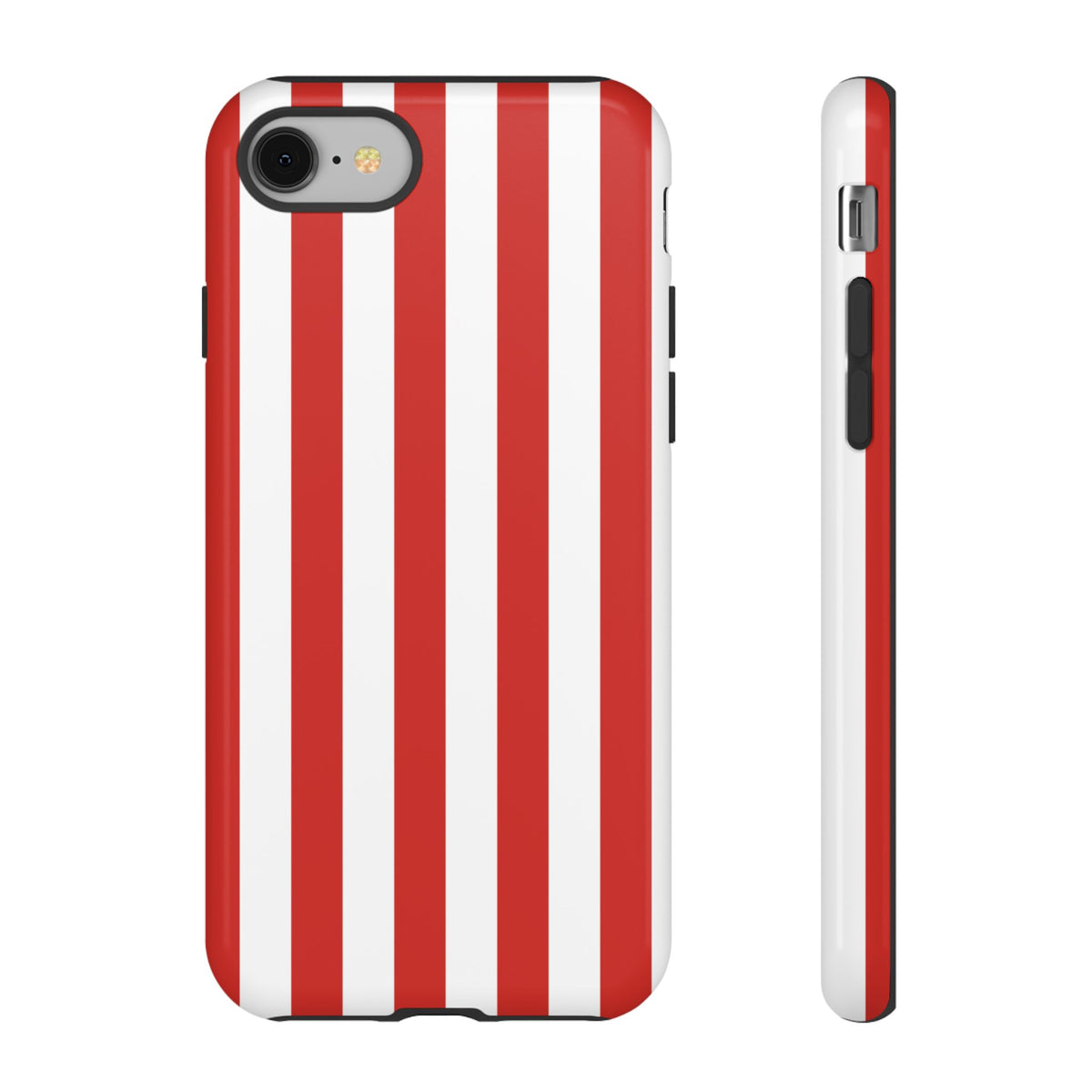 Simple Dark Orange & White Stripe Pattern Phone Case - Orange Phone Case - iPhone 8 / Glossy