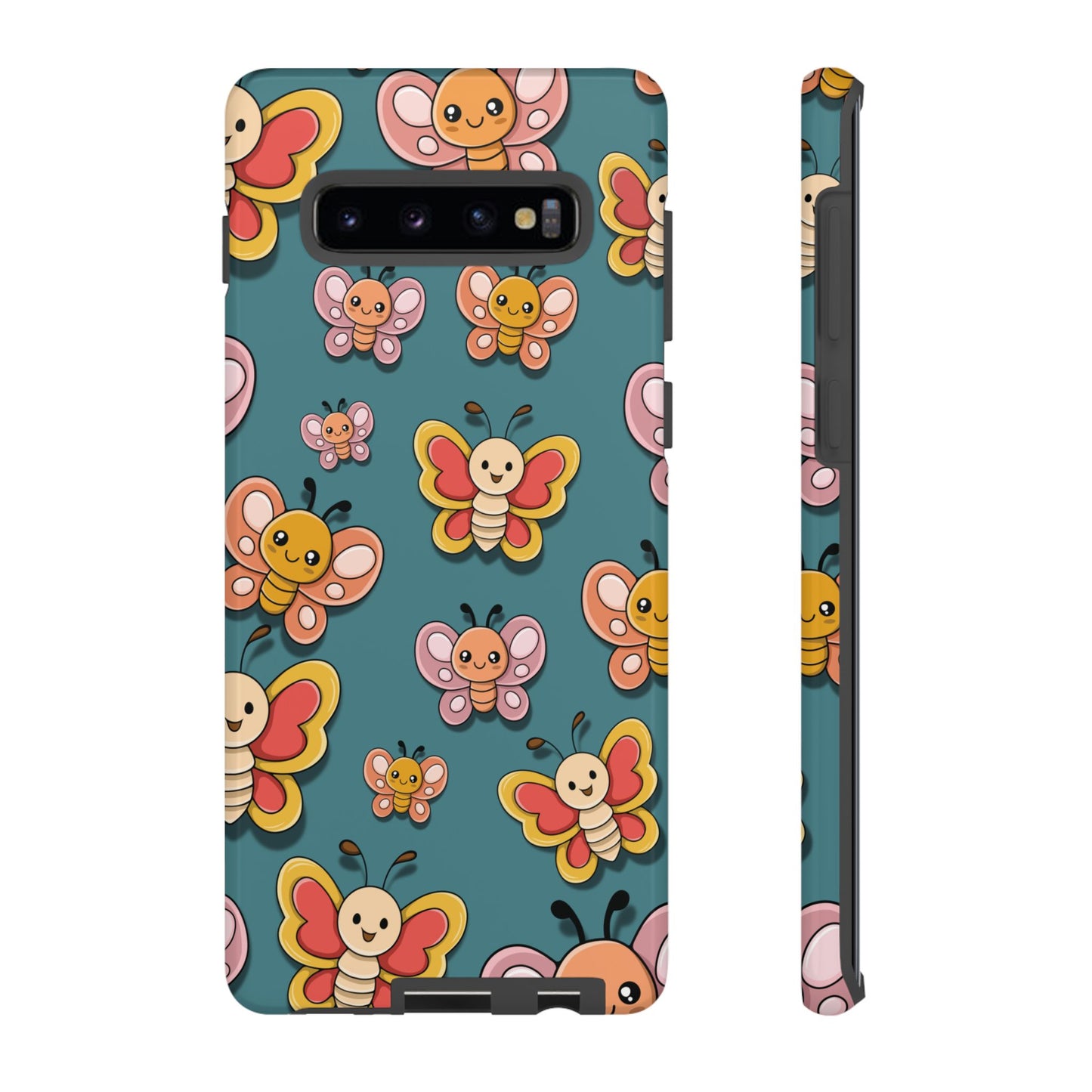 Blue Butterfly Sticker Design Phone Case - Blue Phone Case - Samsung Galaxy S10 Plus / Glossy