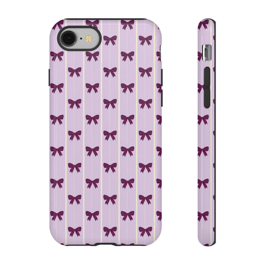 Retro Plum Purple Bow Pattern Phone Case