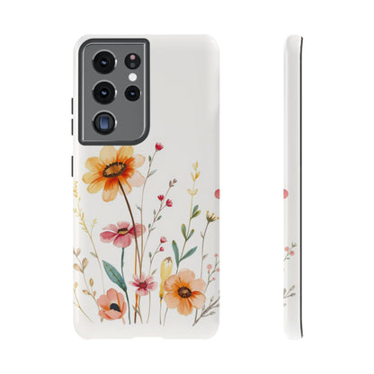 Samsung Galaxy S21 Ultra / Glossy Phone Case - Boho Chic Watercolour Wild Blooms Pattern Phone Case