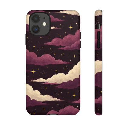 Illustrated Plum Clouds & Stars Phone Case