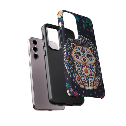 Vibrant Purple and Teal Calavera Hedgehog Phone Case - Multicolor Phone Case
