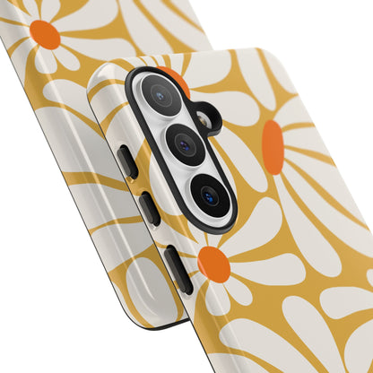 Retro Yellow Daisy Pattern Phone Case - Yellow Phone Case