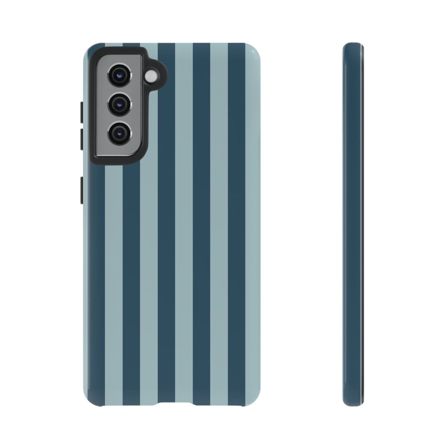 Samsung Galaxy S21 / Glossy Phone Case - ’Blue Stripe Pattern’ Phone Case