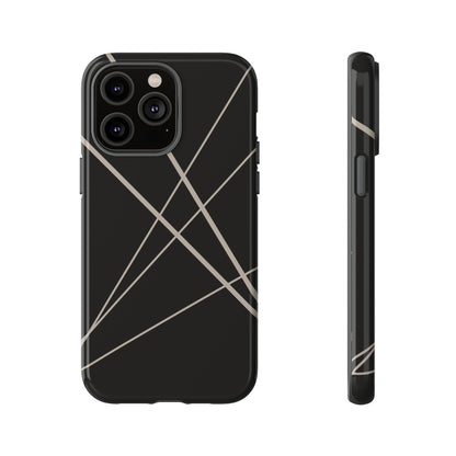 Abstract Black with Grey Lines Phone Case - Black Phone Case - iPhone 14 Pro Max / Glossy