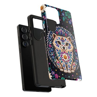 Vibrant Purple and Teal Calavera Hedgehog Phone Case - Multicolor Phone Case