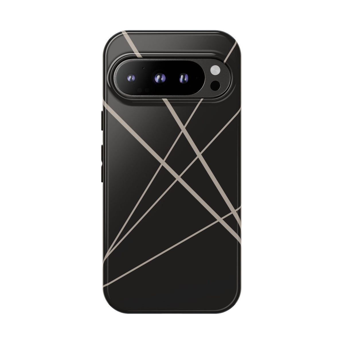 Abstract Black with Grey Lines Phone Case - Black Phone Case - Google Pixel 9 Pro / Glossy