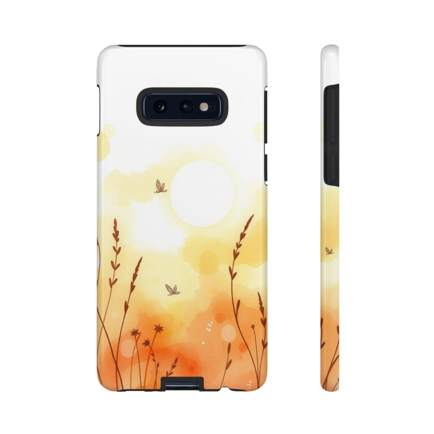 Samsung Galaxy S10E / Glossy Phone Case - Boho Chic Watercolour Wildflower Pattern Phone Case