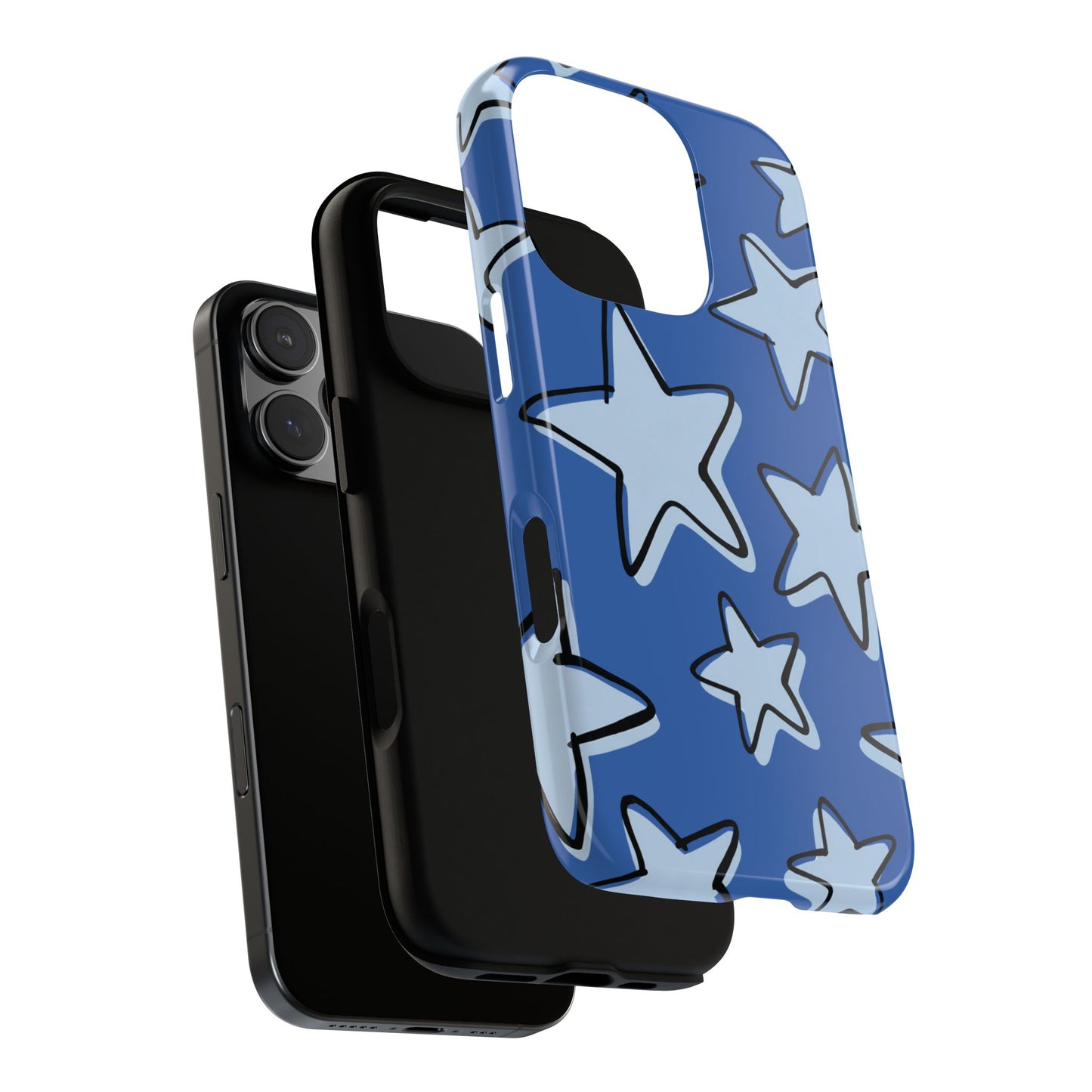 Cobalt Blue Doodle Star Phone Case