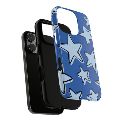 Cobalt Blue Doodle Star Phone Case
