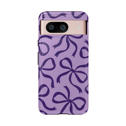 Bold Lilac and Deep Purple Bow Pattern Phone Case