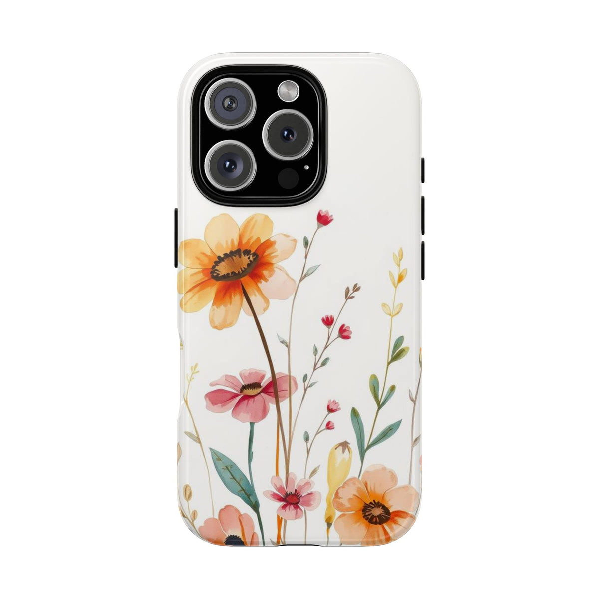 Boho Chic Watercolour Wild Blooms Pattern Phone Case - Multicolor Phone Case - iPhone 16 Pro / Glossy