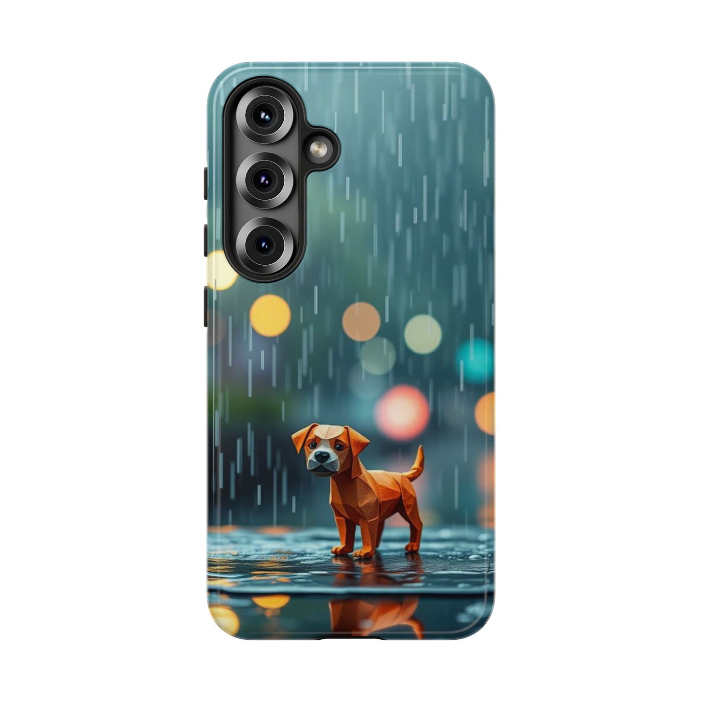 Samsung Galaxy S25 / Glossy Phone Case - Origami ’Soggy Dog’ Design Phone Case