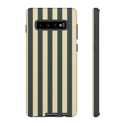 Samsung Galaxy S10 Plus / Glossy Phone Case - ’Green & Beige Stripe Pattern’ Phone Case