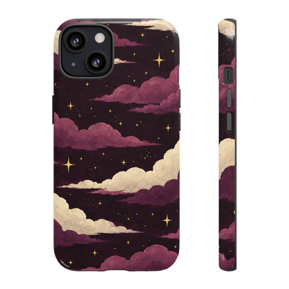 Illustrated Plum Clouds & Stars Phone Case
