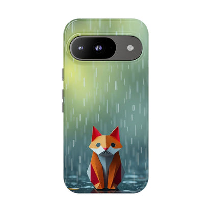 Google Pixel 9 / Glossy Phone Case - Origami ’Soggy Fox’ Design Phone Case