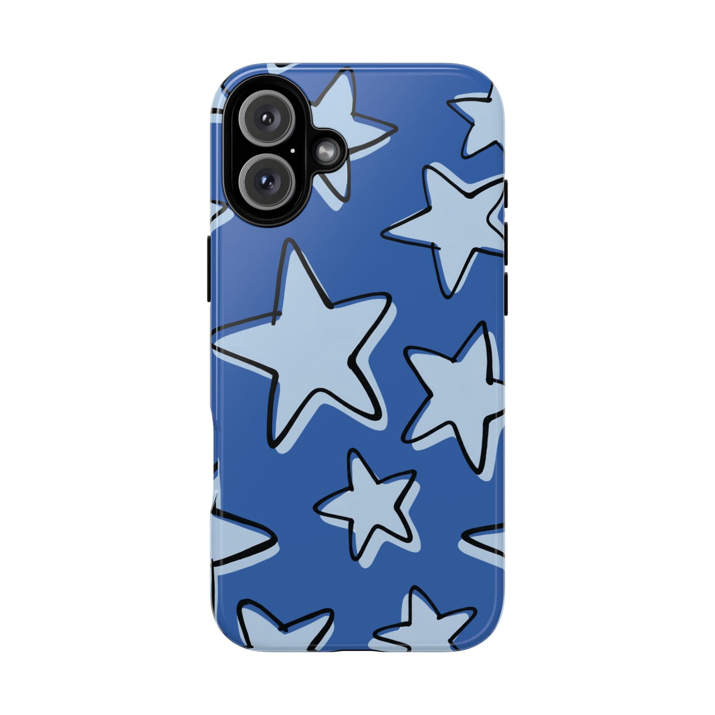 Cobalt Blue Doodle Star Phone Case