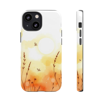 iPhone 13 Mini / Glossy Phone Case - Boho Chic Watercolour Wildflower Pattern Phone Case