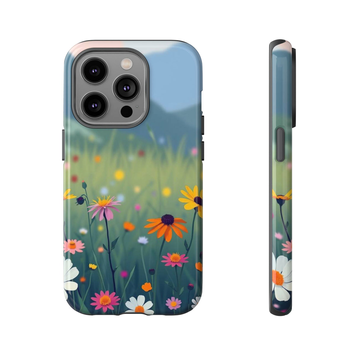 Vibrant Meadow Design Phone Case - Multicolor Phone Case - iPhone 14 Pro / Glossy