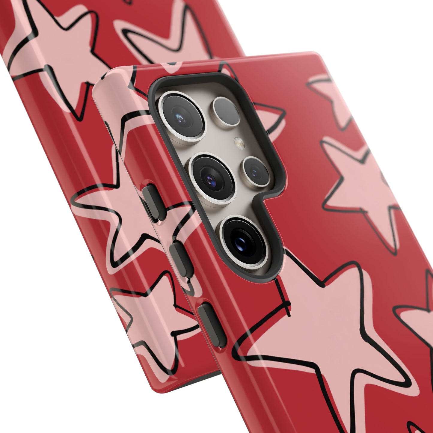 Cherry Red Doodle Star Phone Case