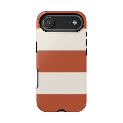 iPhone 17 Air / Glossy Phone Case - Terracotta Horizontal Stripe Pattern Phone Case