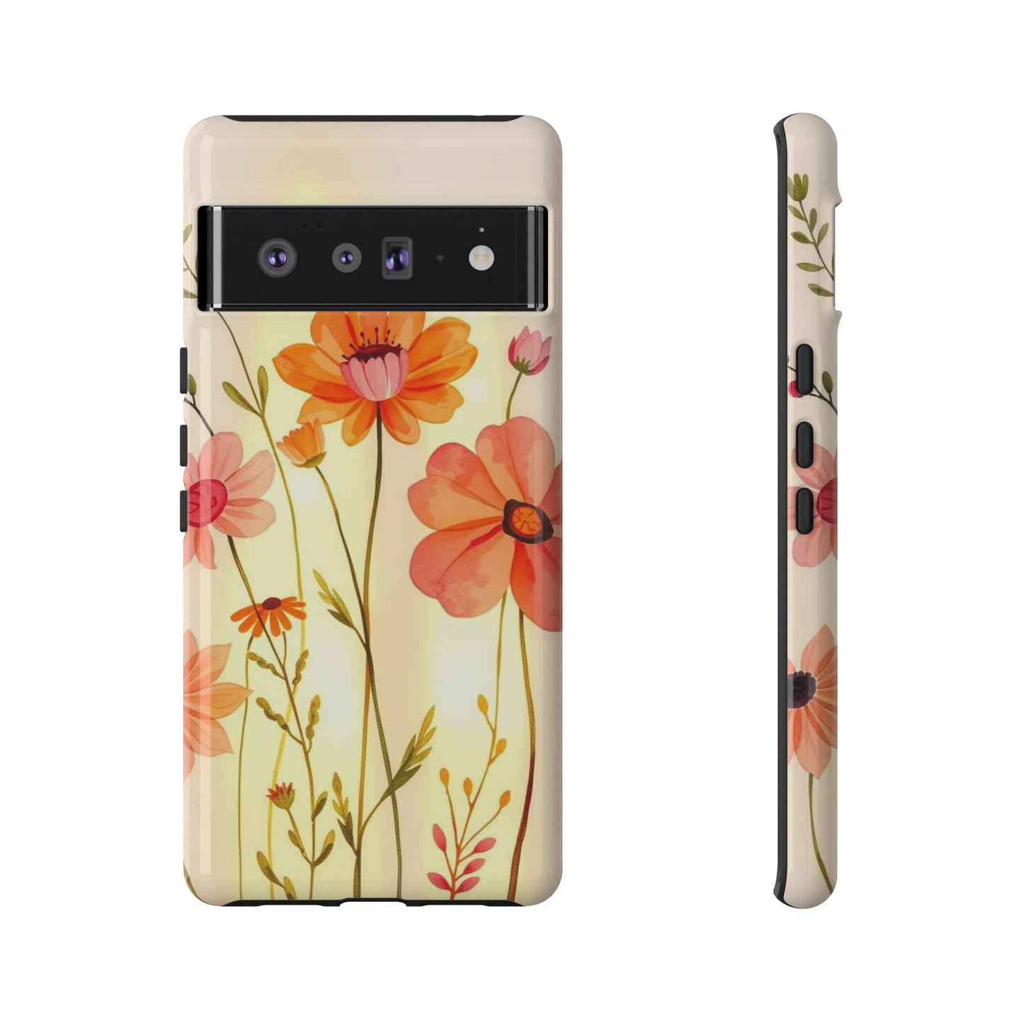 Google Pixel 6 Pro / Glossy Phone Case - Watercolour Bunch of Wildflowers Design Phone Case