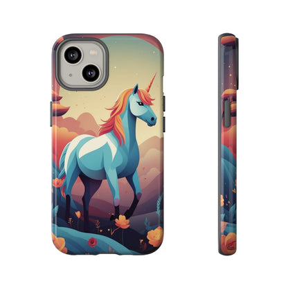 iPhone 14 / Glossy Phone Case - Stylised Unicorn Design Phone Case