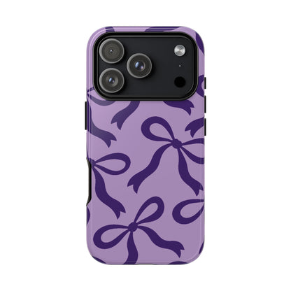 Bold Lilac and Deep Purple Bow Pattern Phone Case - Purple Phone Case - iPhone 18 Pro / Glossy